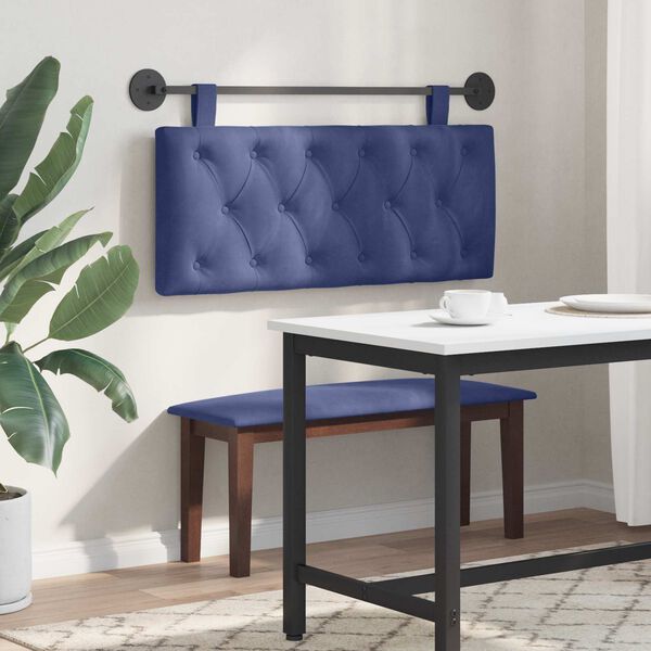 vidaXL Testata appesa Blu Polizia 110 x 55 x 7 cm Velluto