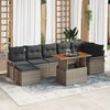 vidaXL Set Divano da Giardino 8 pcs Grigio Poly Rattan