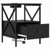 vidaXL Armadio da Notte con cassetto Rovere Nero 41,5 x 40,5 x 55 cm