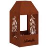 vidaXL Focolare Marrone 50 x 50 x 100 cm Acciaio CorTen