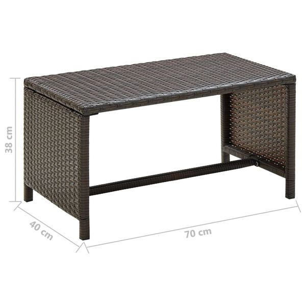 vidaXL Tavolino da Salotto Marrone 70x40x38 cm in Polyrattan