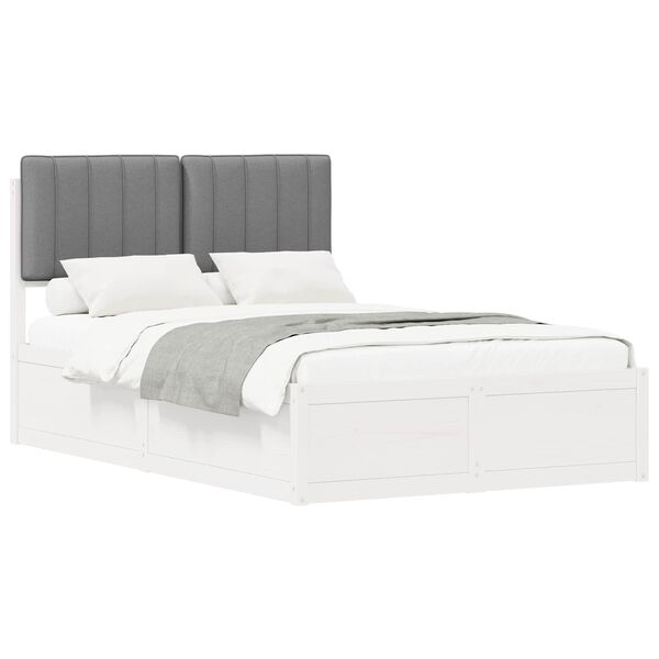 vidaXL Letto con Testiera Rivestita Grigio chiaro 120 x 200 cm