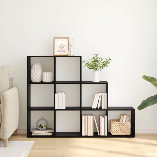 vidaXL Libreria divisoria Rovere Nero 137,5 x 29 x 103,5 cm