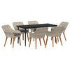 vidaXL Set da Pranzo per Giardino 7 pcs Grigio chiaro polyrattan