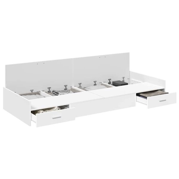 vidaXL Struttura del letto Bianco 90 x 200 cm Legno multistrato
