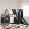 vidaXL Struttura del letto loft per bambini Nero 99,5 x 200 cm Metallo