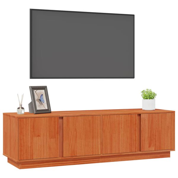 vidaXL Mobile TV Marrone Cera 140 x 40 x 40 cm Legno di pino massiccio