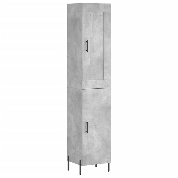 vidaXL Credenza Grigio Cemento 34,5x34x180 cm in Legno Multistrato