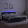 vidaXL Letto a Molle con Materasso e LED Nero 160x200 cm in Velluto
