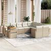 vidaXL Set Divano da Giardino 10 pz con Cuscini Beige in Polyrattan