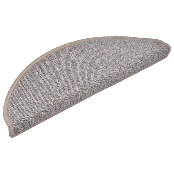 vidaXL Tappetini per scale 10 pz 65x24x4 cm Marrone chiaro Semicircolari Grandi