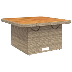 vidaXL Tavolo da Giardino Beige 80x80x71cm Polyrattan e Legno Acacia