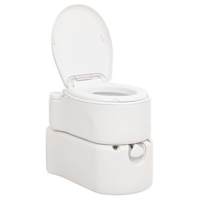 vidaXL Toilette Integrata da Campeggio Bianca 24+17 L HDPE e Smalto