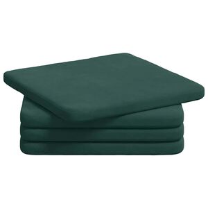 vidaXL Cuscini per Seduta 4 pz Velluto Verde Scuro 40 x 40 x 3 cm
