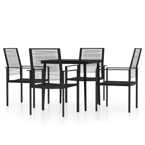 vidaXL Set da Pranzo da Giardino 5 pz Nero