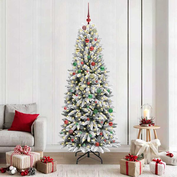 vidaXL Albero di Natale artificiale Bianco 78 x 78 x 210 cm