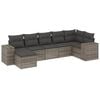 vidaXL Set Divani da Giardino 7 pz con Cuscini Grigio in Polyrattan