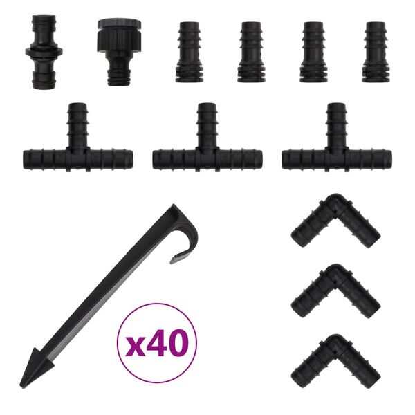 vidaXL Tubo di Irrigazione da Giardino Nero 0,6" 100 m in Gomma