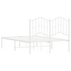vidaXL Giroletto con Testiera in Metallo Bianco 120x200 cm