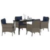 vidaXL Set da Pranzo per Giardino con cuscino 5 pcs Grigio polyrattan