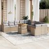 vidaXL Set Divani da Giardino 11 pz con Cuscini Beige in Polyrattan