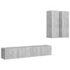 vidaXL Set di Mobili Porta TV 4 pz Grigio Cemento in Legno Multistrato