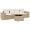 vidaXL Set Divano da Giardino 5 pz con Cuscini Beige in Polyrattan