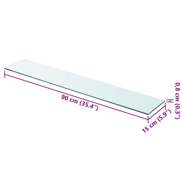 vidaXL Lastra in Vetro Trasparente 90x15 cm