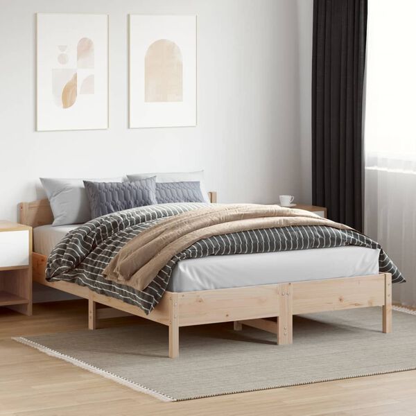 vidaXL Letto senza Materasso 140x200 cm in Legno Massello di Pino