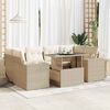 vidaXL Set Divani da Giardino 7 pz con Cuscini Beige in Polyrattan