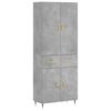 vidaXL Credenza Grigio Cemento 69,5x34x180 cm in Legno Multistrato