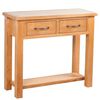vidaXL Tavolo Consolle con 2 Cassetti 83x30x73cm in Massello di Rovere