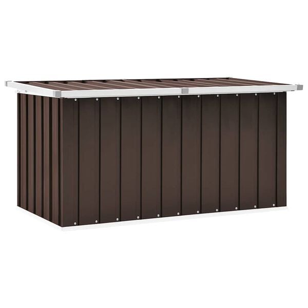 vidaXL Baule da giardino marrone 129x67x65 cm