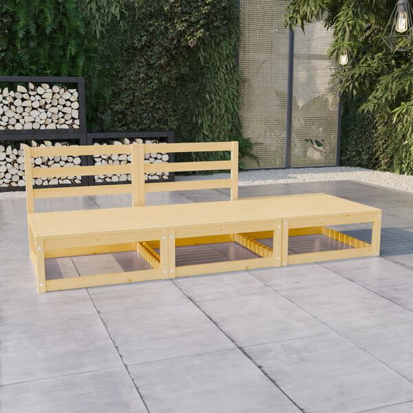 vidaXL Set Divani da Giardino 3 pz in Legno Massello di Pino
