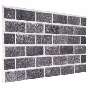 vidaXL Pannelli da parete 10 pz 100 x 50 cm Nero e Grigio Schiuma EPS