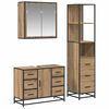 vidaXL Set di mobili per il bagno 3 pz Rovere artigianale
