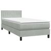 vidaXL Letto a Molle con Materasso e LED Grigio Chiaro 100x210cm Velluto