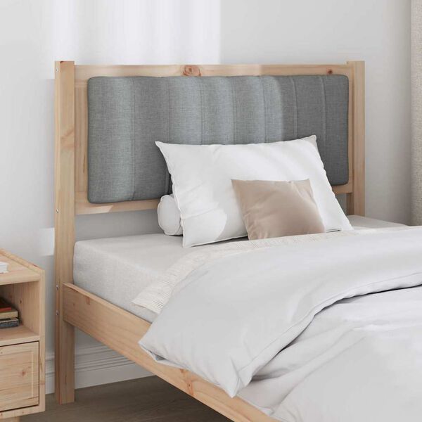 vidaXL Testiera imbottita con testiera Marrone 90 cm Pino massello