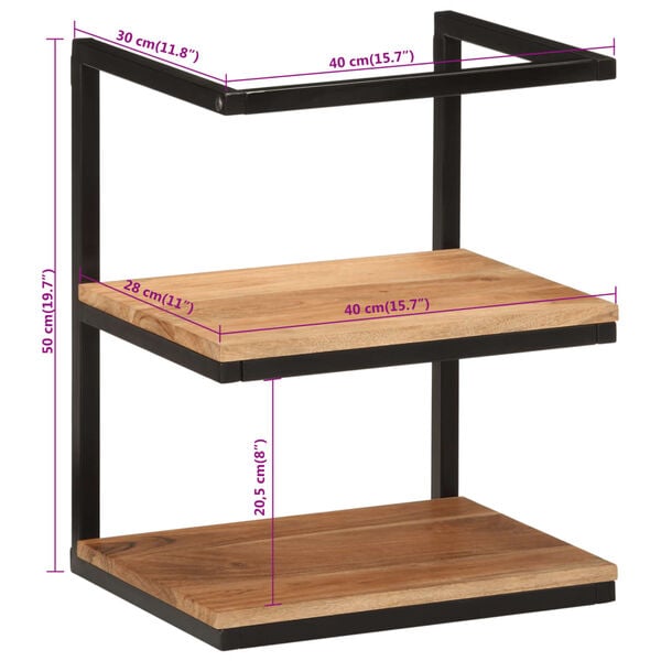 Mensola A Parete In Legno Massello Di Acacia 140x30 Cm - Non Trattata, Per Interni Ed Esterni, Design Personalizzabile
