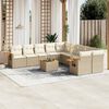 vidaXL Set Divani da Giardino 11 pz con Cuscini Beige in Polyrattan
