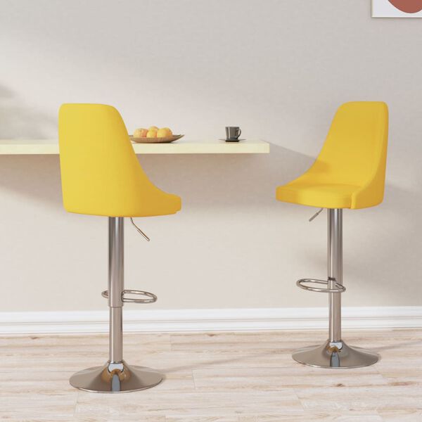 vidaXL Sgabelli da Bar 2 pz Giallo Senape in Tessuto