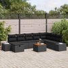 vidaXL Set Divano da Giardino con cuscino 9 pcs Nero Poly Rattan