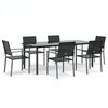 vidaXL Set da Pranzo da Giardino 7 pz in Polyrattan e Acciaio