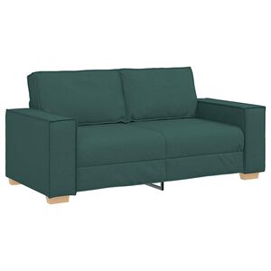 vidaXL Divano a 2 posti Verde scuro 180x78x84 cm in tessuto