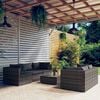 vidaXL Set Divani da Giardino 6 pz con Cuscini in Polyrattan Grigio