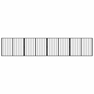 vidaXL Cancello per cani 4 pz Nero 100 x 80 cm Acciaio zincato