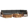 vidaXL Set di divani da esterno con cuscino 7 pcs Naturale e Antracite