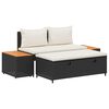 vidaXL Set di divani da esterno con cuscino 4 pcs Nero e Bianco Crema