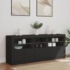 vidaXL Credenza con Luci LED Nera 162x37x67 cm