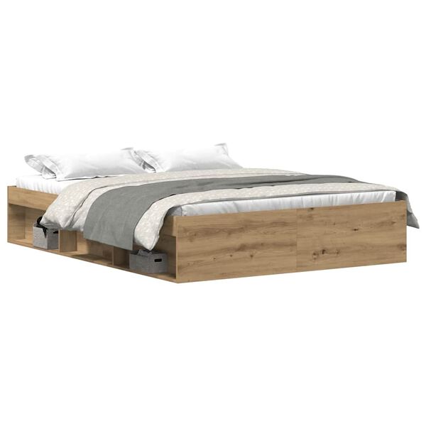 vidaXL Giroletto senza Materasso Rovere Artigianale 150x200cm